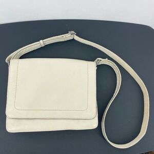 Gennicci GENUINE LEATHER CROSSBODY BAG MADE‎ IN INDIA CREAM CLASSIC SHOULDER BAG